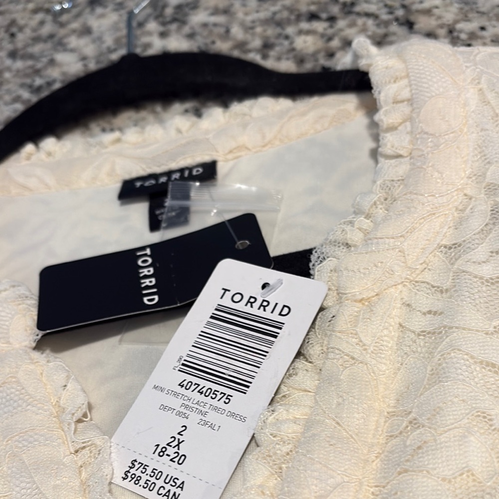 Torrid Cream Long Sleeve Dress